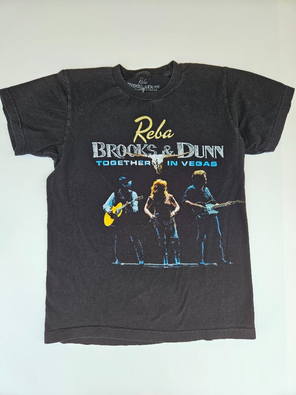 Reba Brooks & Dunn Together in Vegas Black Graphic T Shirt Small Country